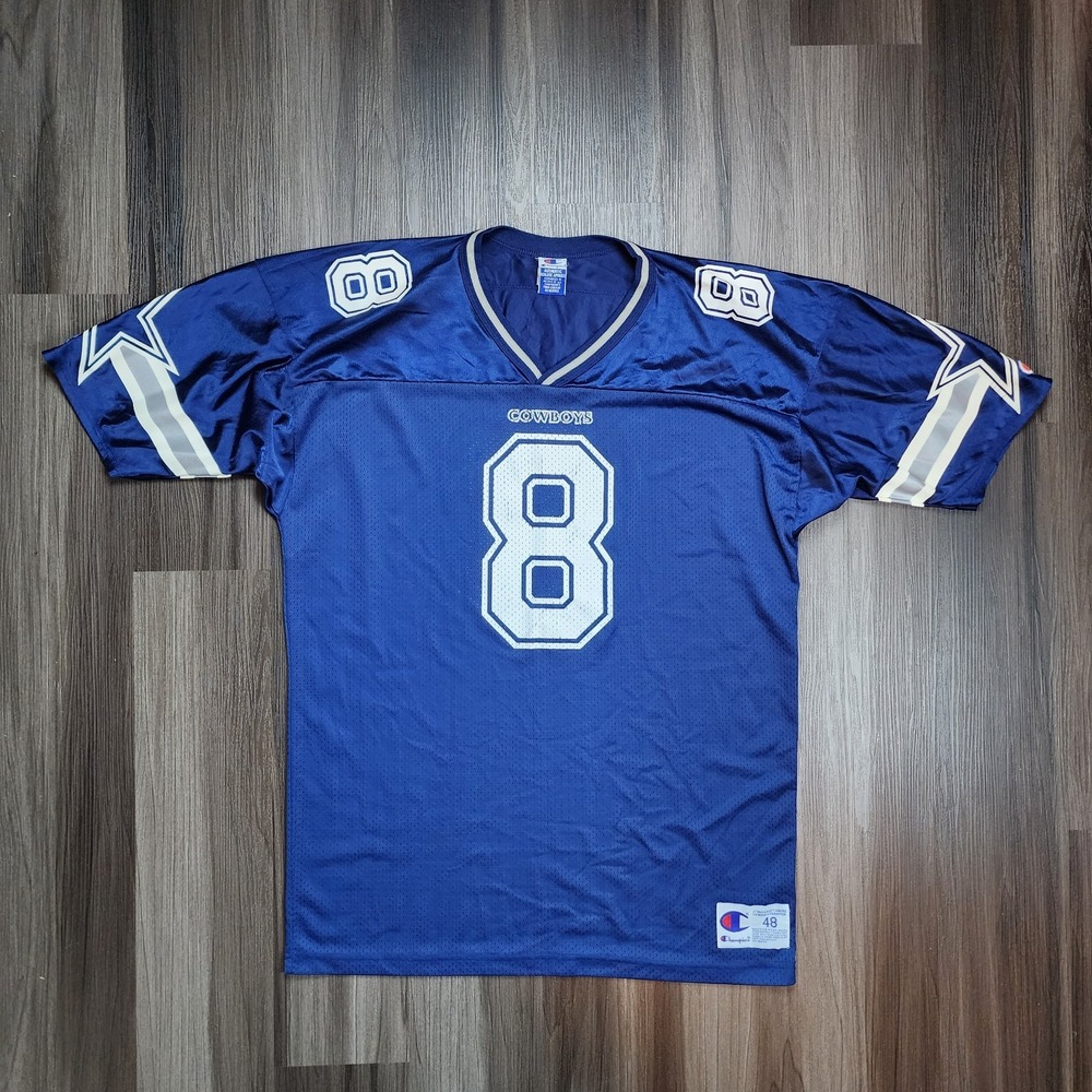 Vintage 90's Champion Dallas Cowboys Troy Aikman Jersey Blue Mens Sz 48 XL NFL
